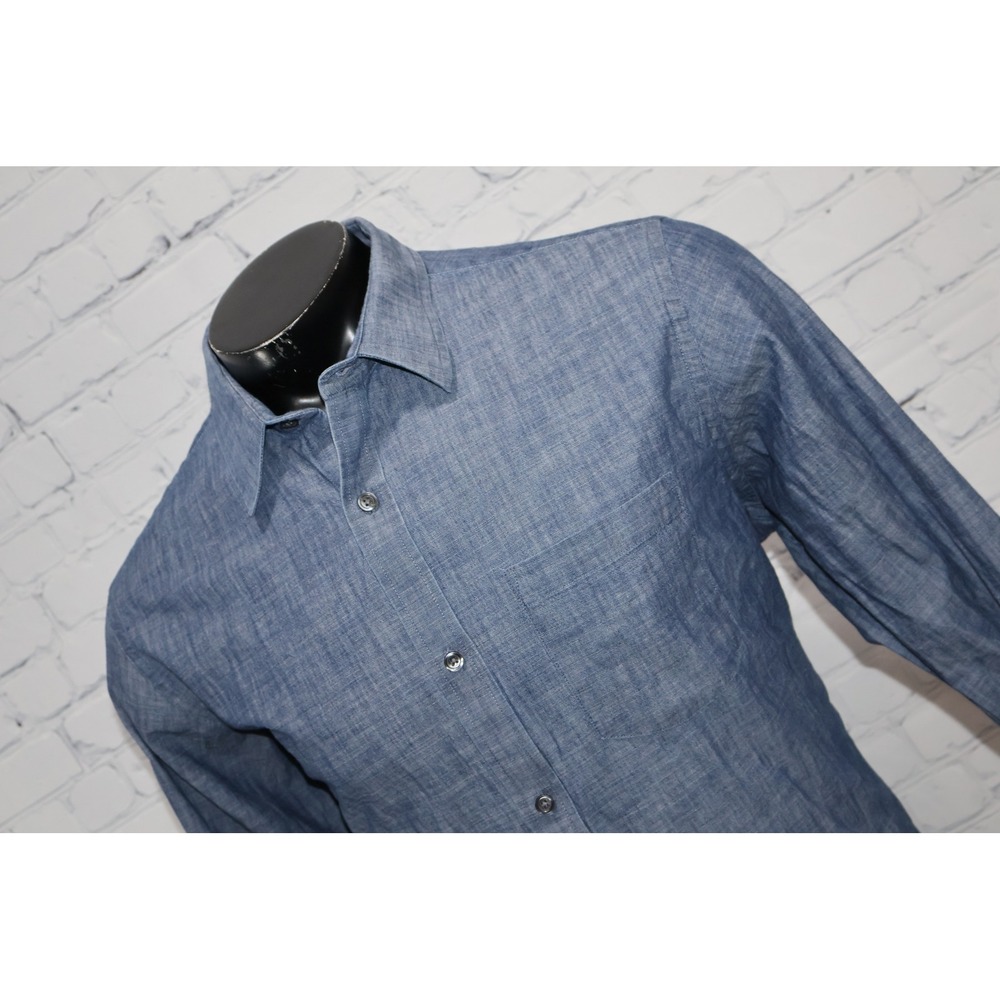 Banana Republic Jean Denim Shirt Mens XL Blue Chambray Soft Wash Slim Fit
